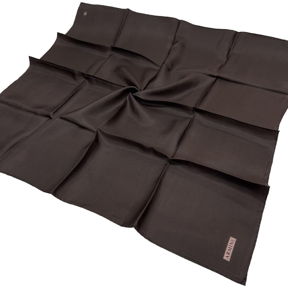 Armine Düz İpek Eşarp - 228 Acı Kahve Twill