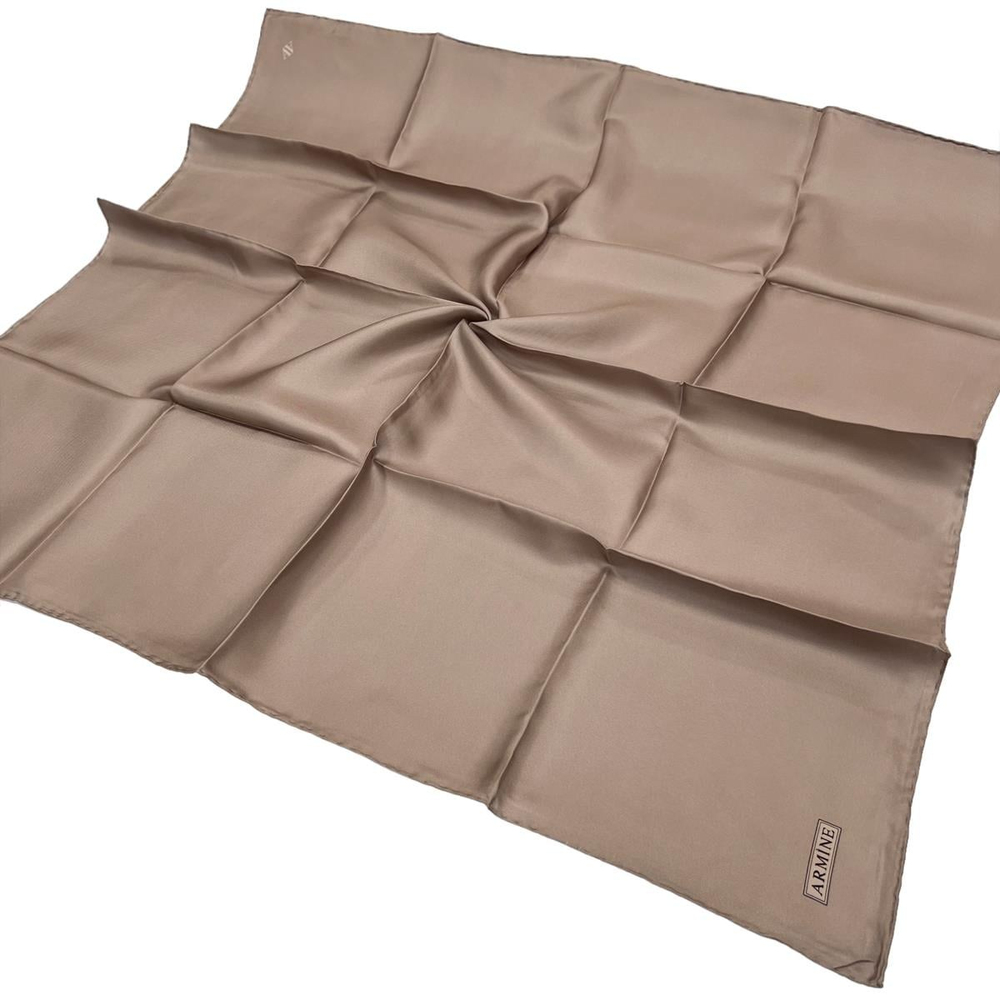 Armine Düz İpek Eşarp - 24 Vizon Twill