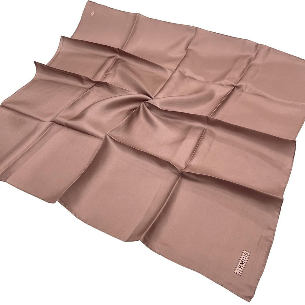 Armine Düz İpek Eşarp - 33 Koyu Pudra Twill