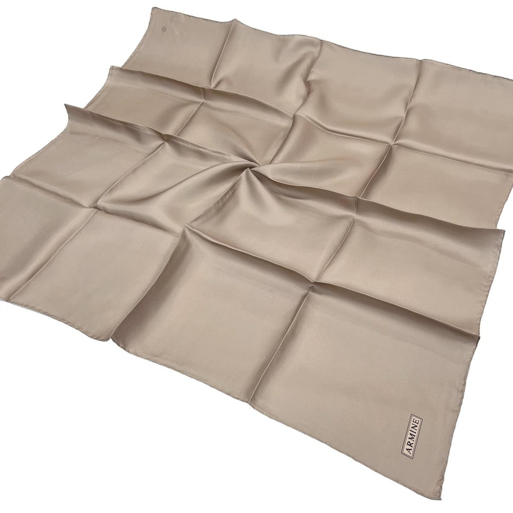 Armine Düz İpek Eşarp - 34 Vizon Twill
