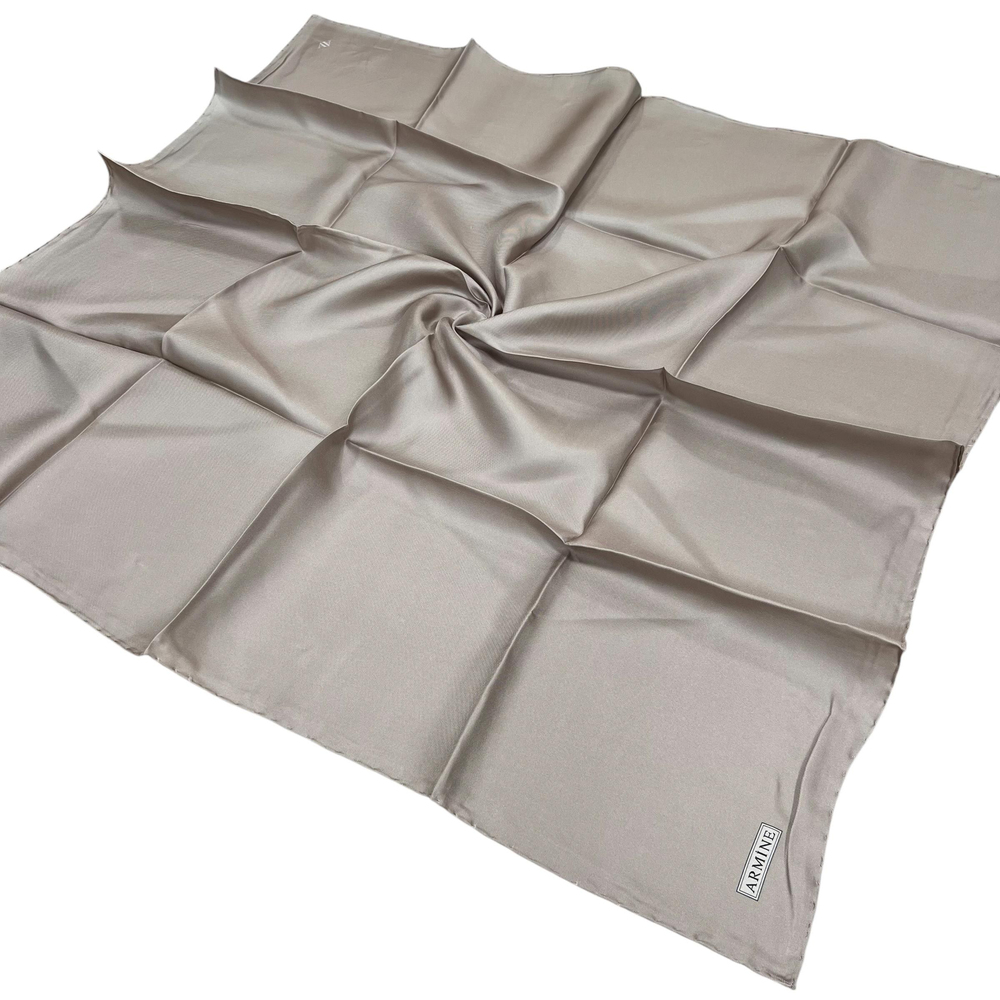 Armine Düz İpek Eşarp - 509 Soft Vizon Twill