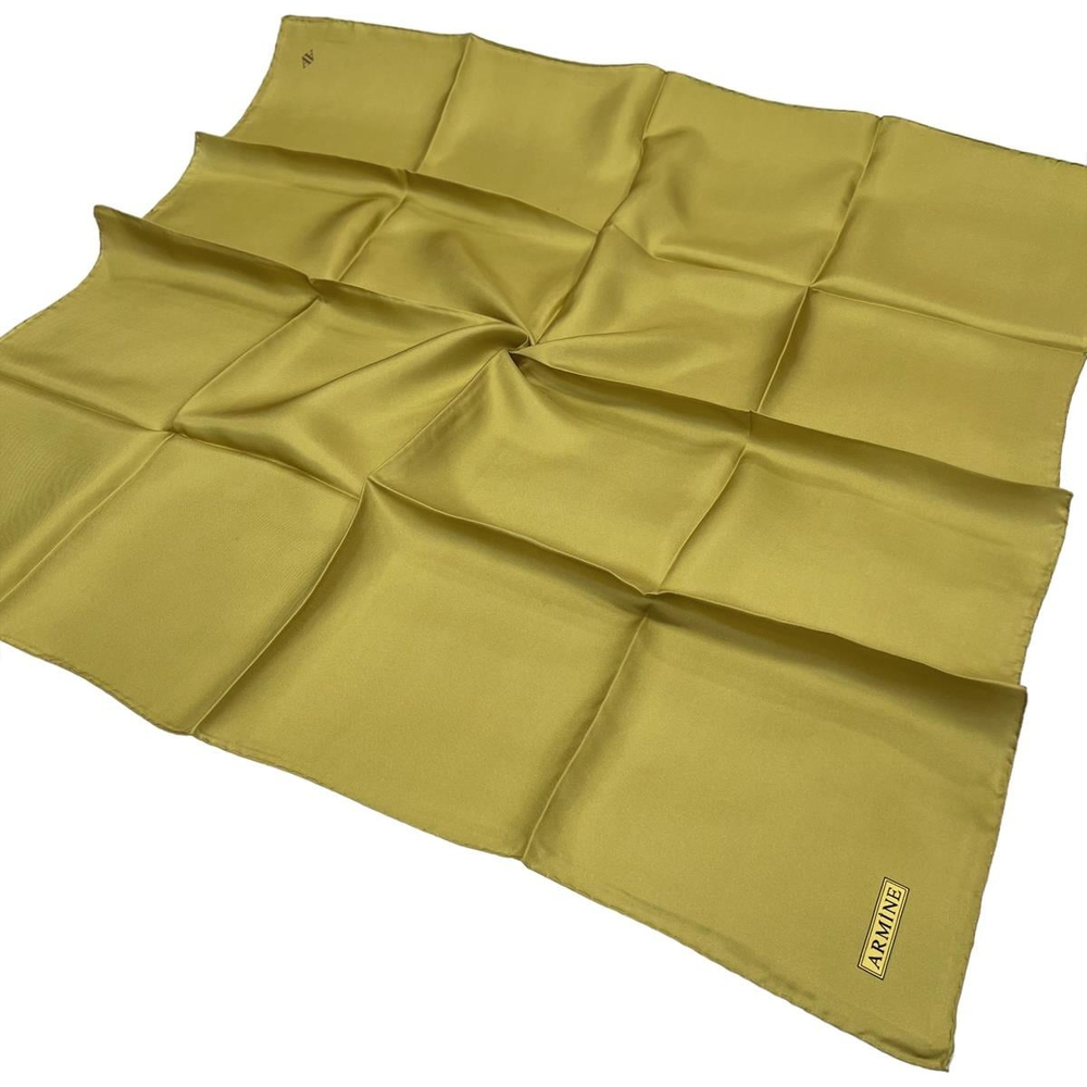 Armine Düz İpek Eşarp - 52 Safran Twill