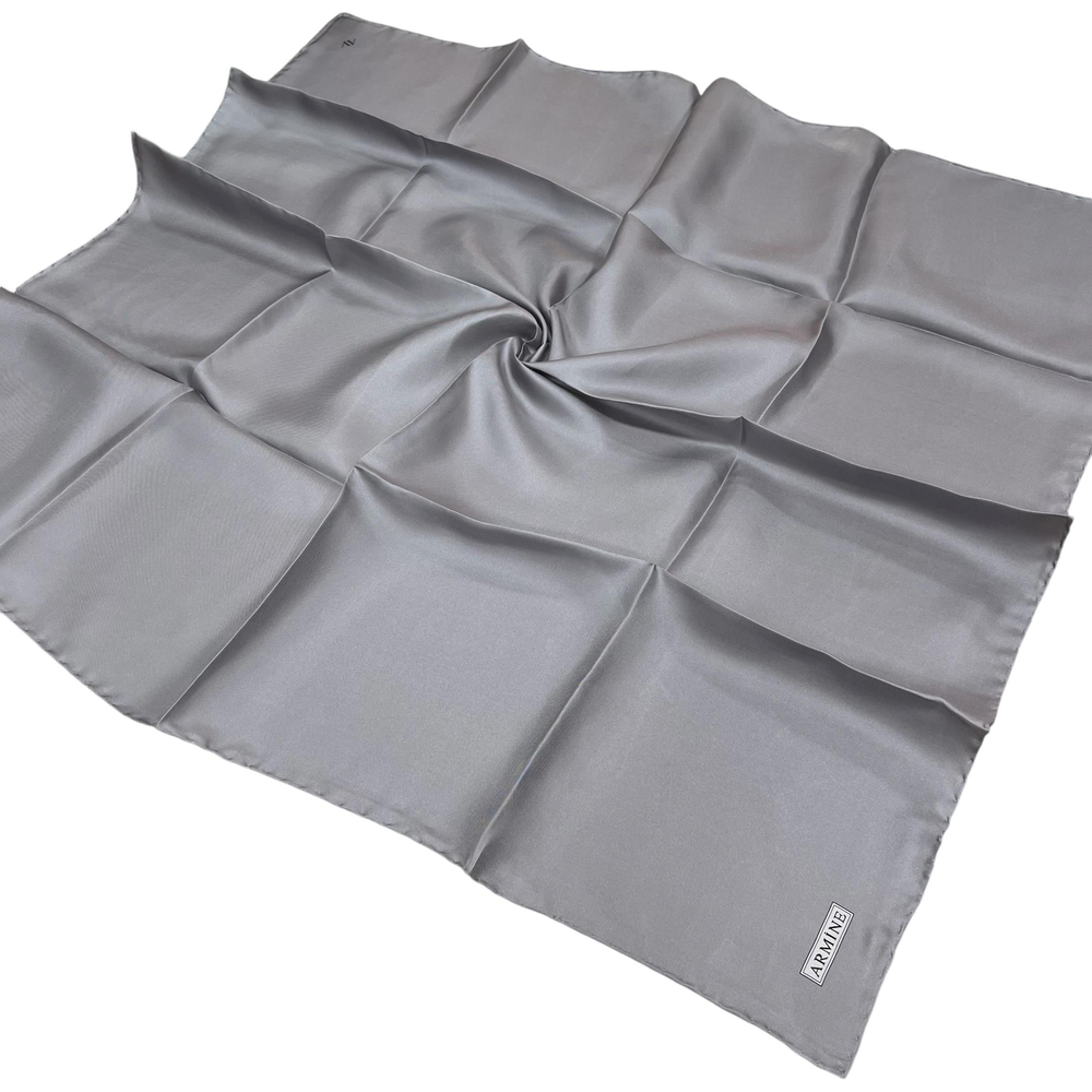 Armine Düz İpek Eşarp - 598 Koyu Gri Twill