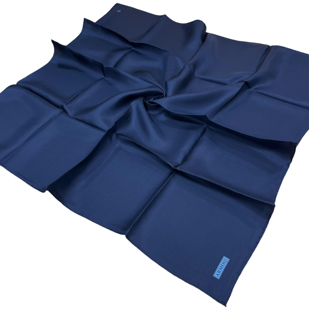 Armine Düz İpek Eşarp - 654 Açık Lacivert Twill