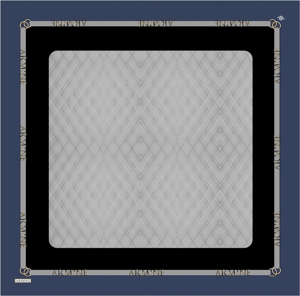 Armine İpek Eşarp 2023 Kış 8813-03 Gri Mavi Twill