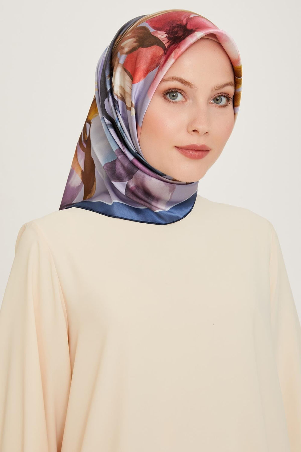 Armine İpek Eşarp 2025 Kış - 9205-36 Açık Mavi Sura