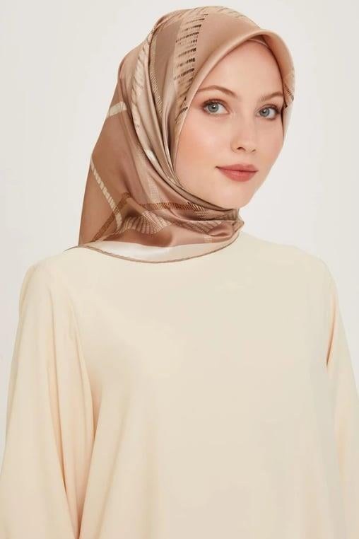 Armine İpek Eşarp 2025 Kış - 9206-85 Vizon Twill