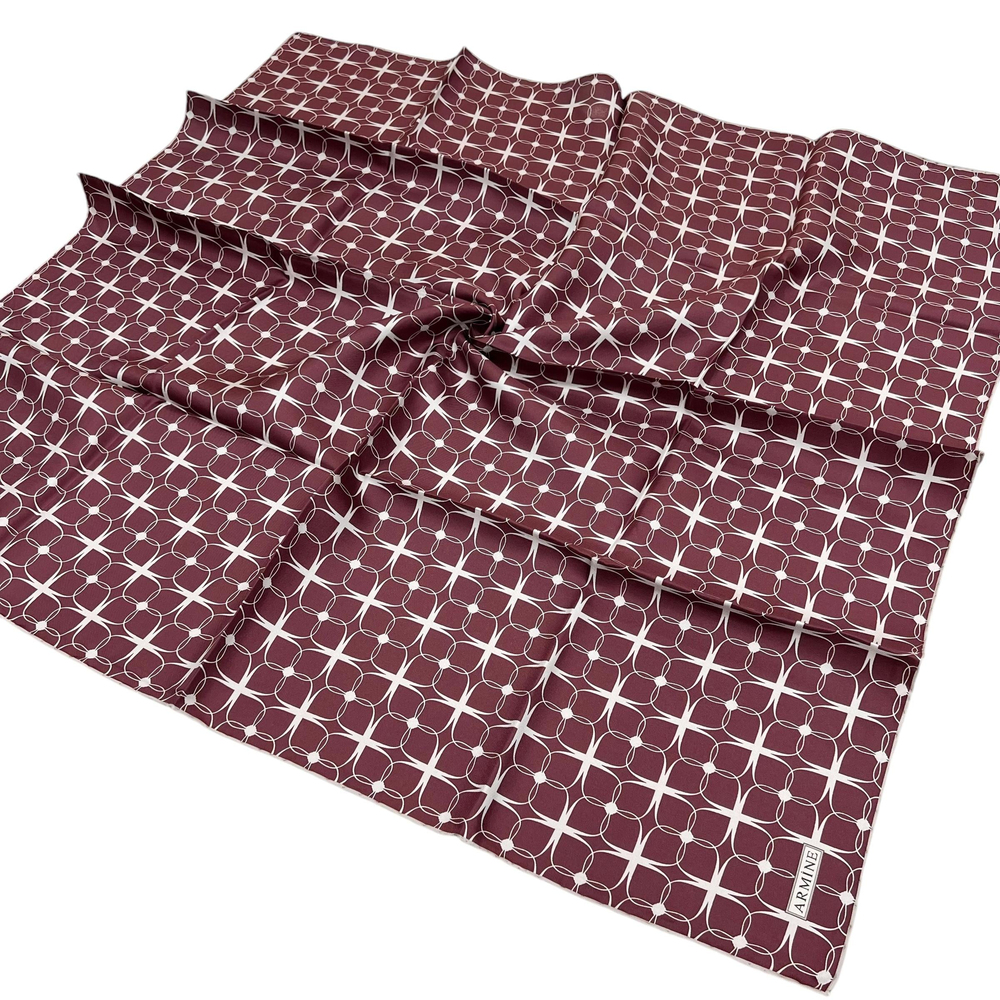 Armine İpek Eşarp 2025 Kış - 9207-81 Bordo Twill