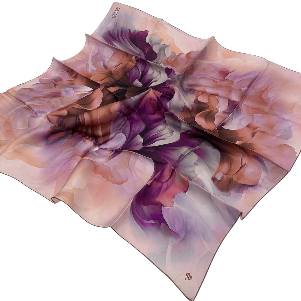 Armine İpek Eşarp 2025 Kış - 9244-15 Mor Twill