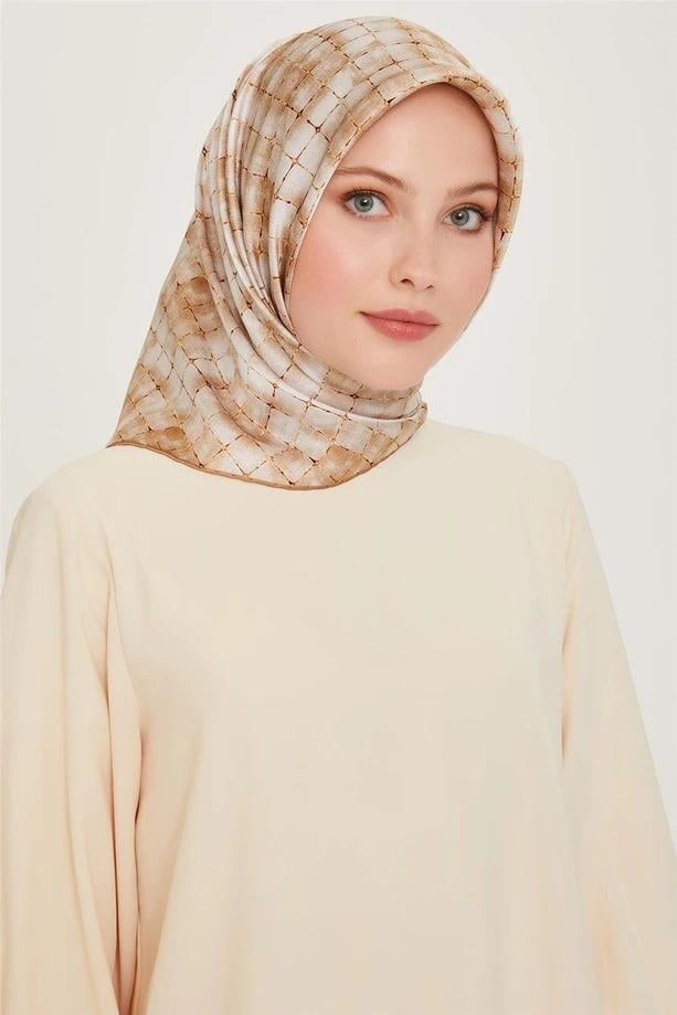 Armine İpek Eşarp 2025 Kış - 9259-86 Açık Gold Twill