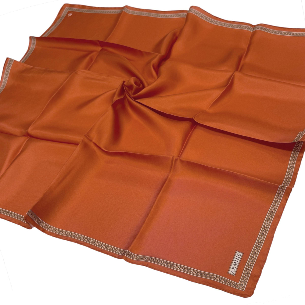 Armine İpek Eşarp 2025 Kış - 9261-83 Turuncu Twill