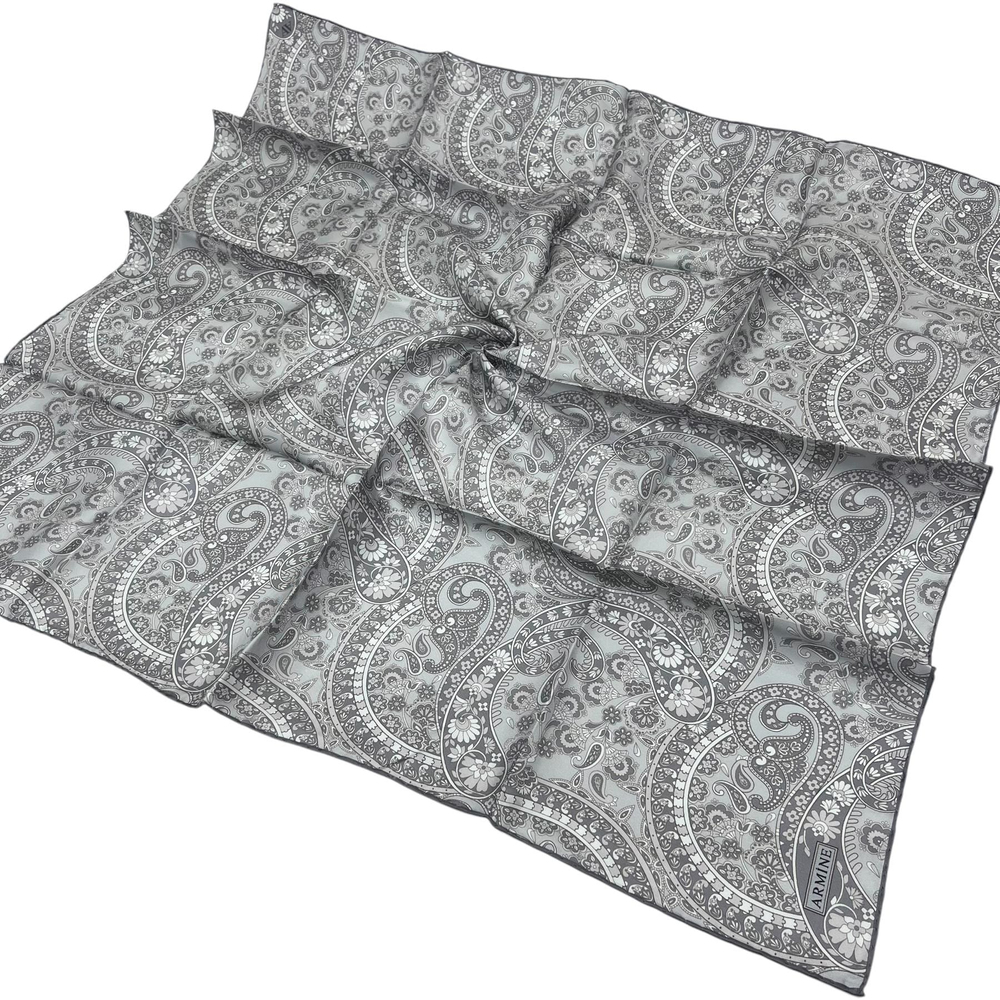 Armine İpek Eşarp 2025 Yaz - 9304-02 Gri Twill