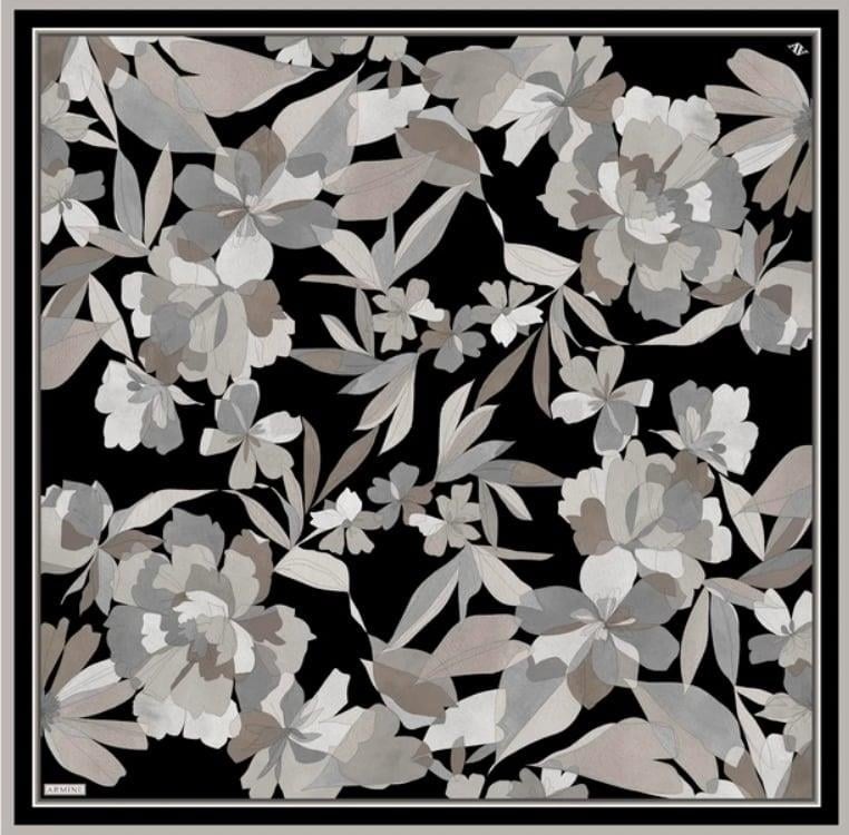 Armine İpek Eşarp 2025 Yaz - 9312-07 Siyah Kahve Twill