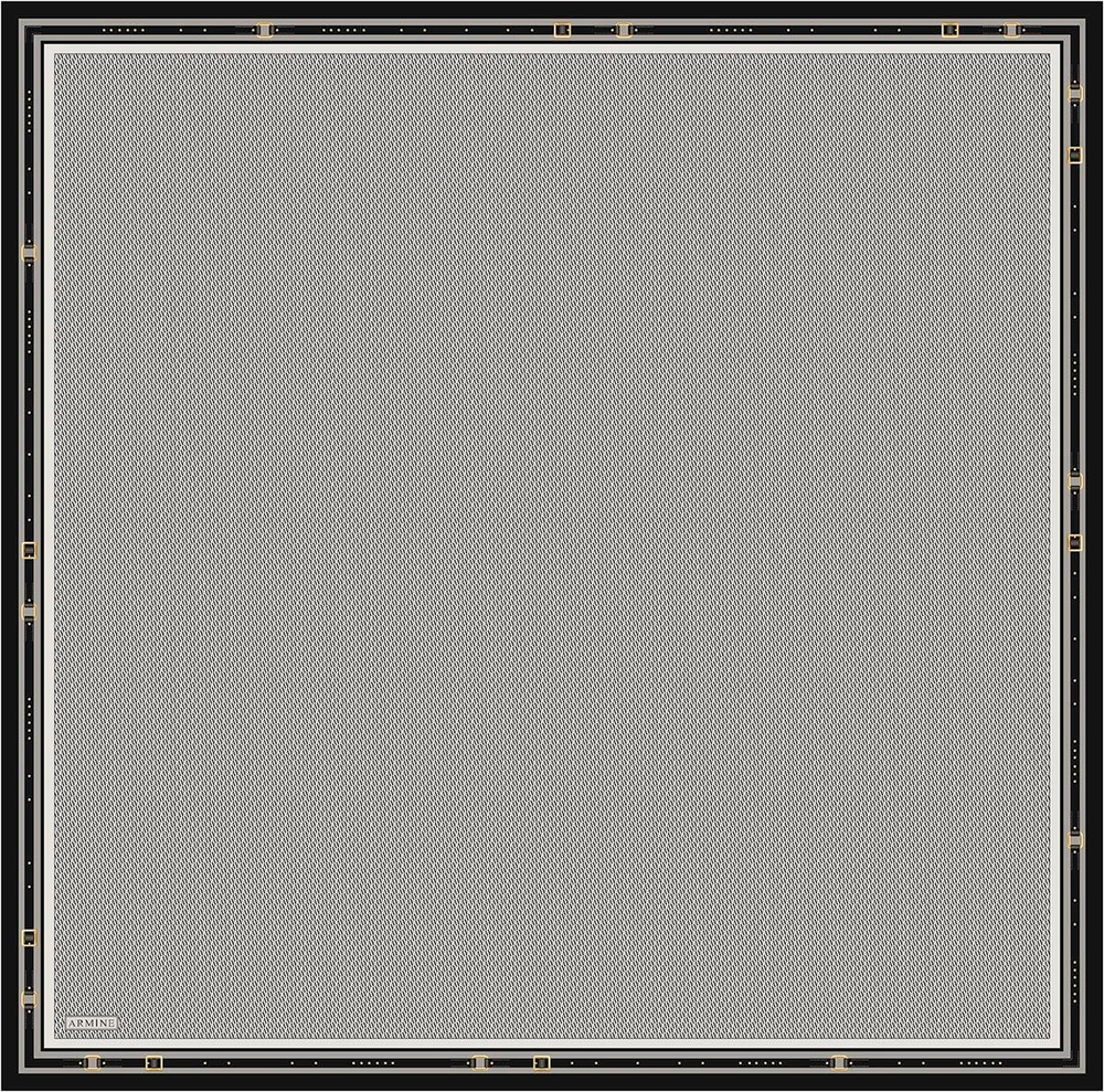 Armine İpek Eşarp 2026 Kış - 9401-83 Açık Gri Siyah Twill