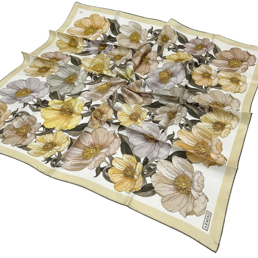 Armine İpek Eşarp 2026 Kış - 9403-38 Tereyağı Sarısı Twill