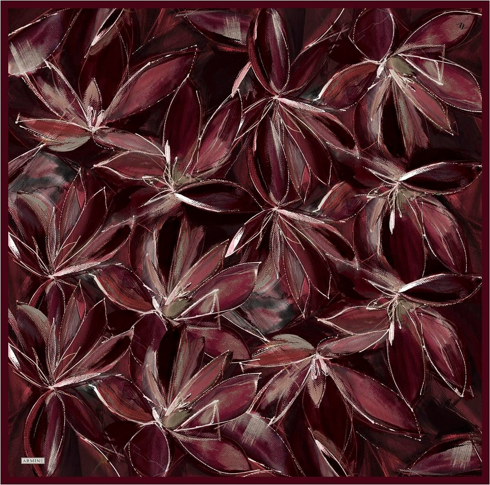 Armine İpek Eşarp 2026 Kış - 9406-81 Bordo Twill