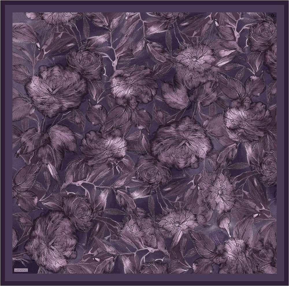 Armine İpek Eşarp 2026 Kış - 9409-33 İncir Moru Twill