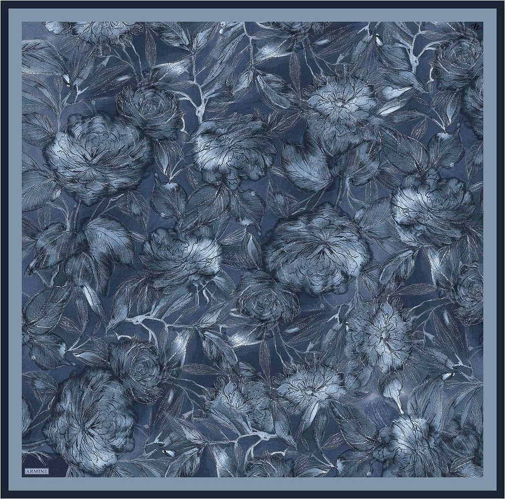 Armine İpek Eşarp 2026 Kış - 9409-34 İndigo Twill