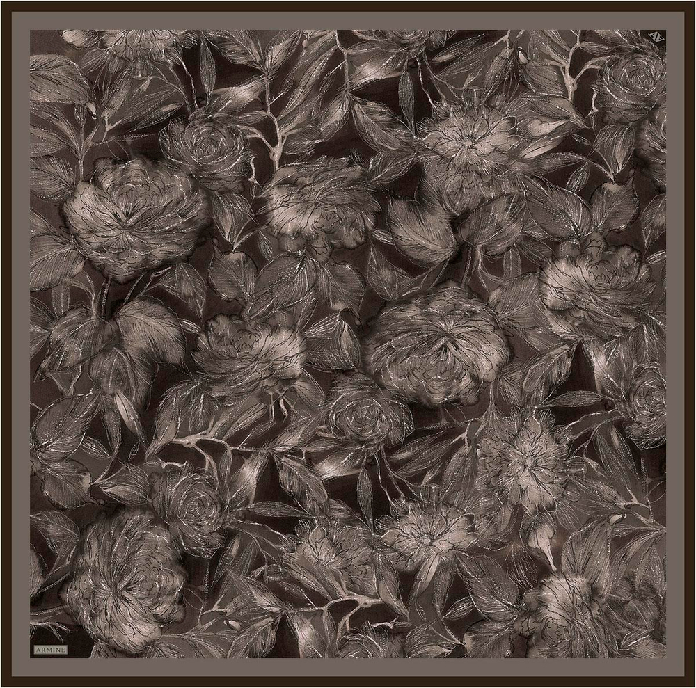 Armine İpek Eşarp 2026 Kış - 9409-82 Kahve Twill