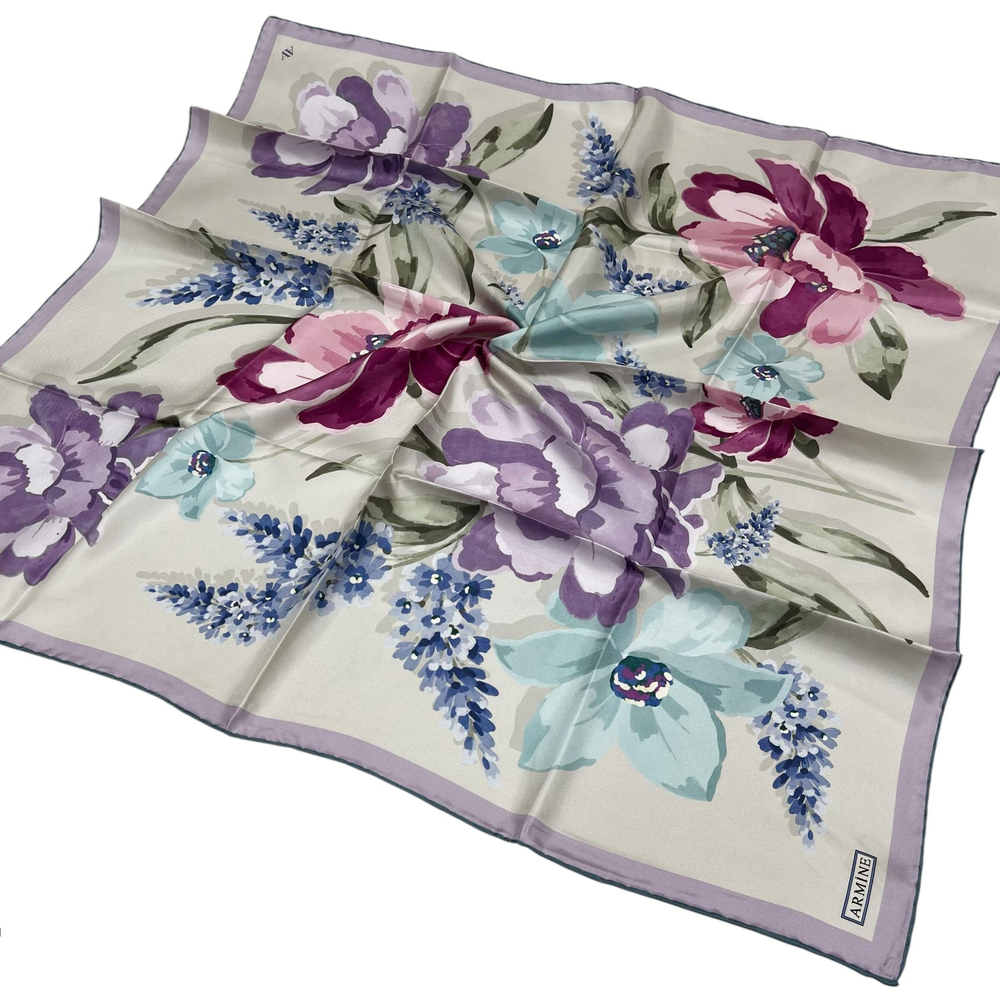 Armine İpek Eşarp 2026 Kış - 9414-06 Krem Lila Twill