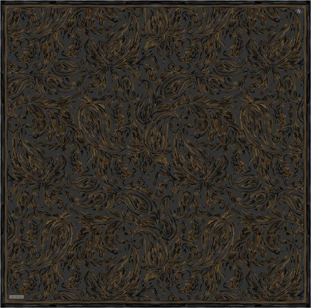 Armine İpek Eşarp 2026 Kış - 9431-83 Füme Hardal Twill