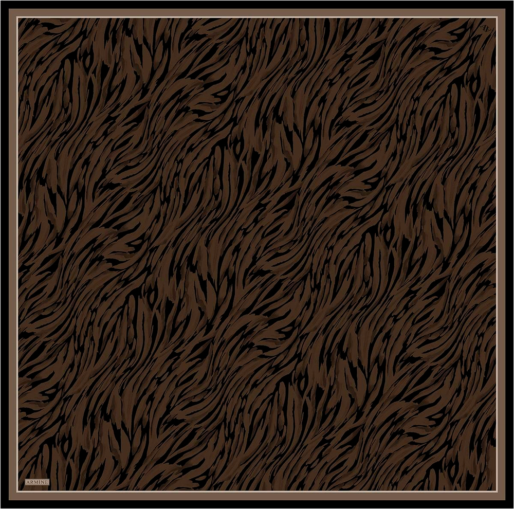 Armine İpek Eşarp 2026 Kış - 9435-37 Koyu Kahve Twill
