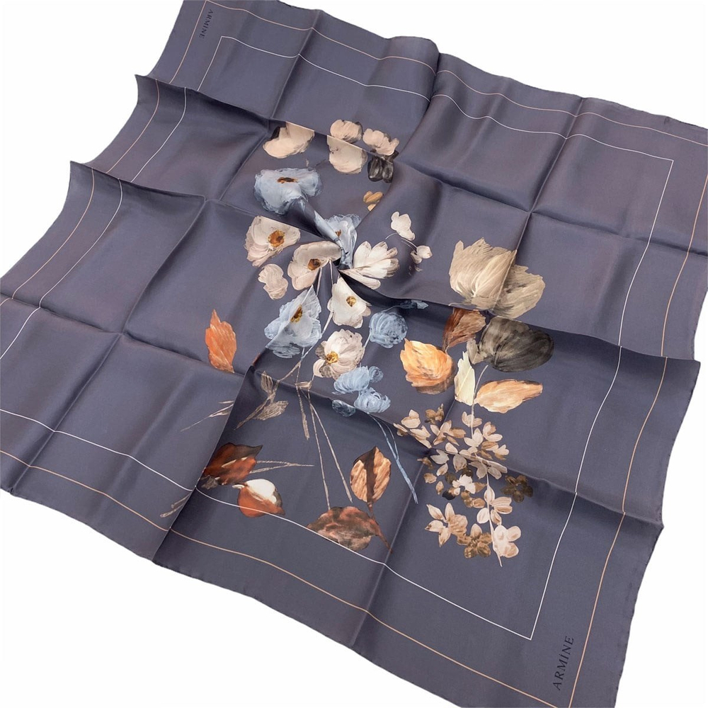 Armine İpek Eşarp Nostalji - 8128-32 Antrasit Twill