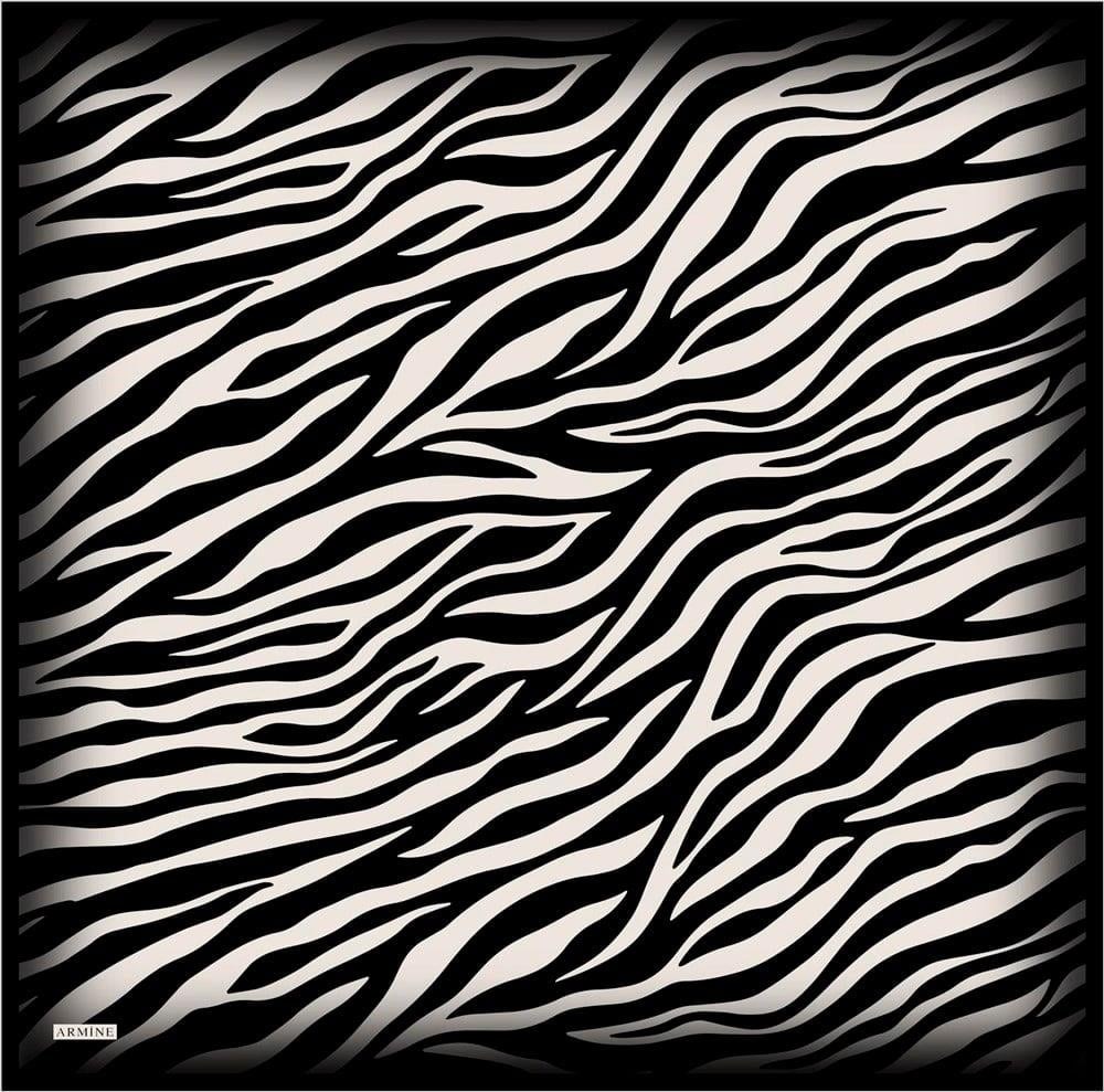 Armine İpek Eşarp Nostalji - 8274-01 Siyah Krem Zebra Sura