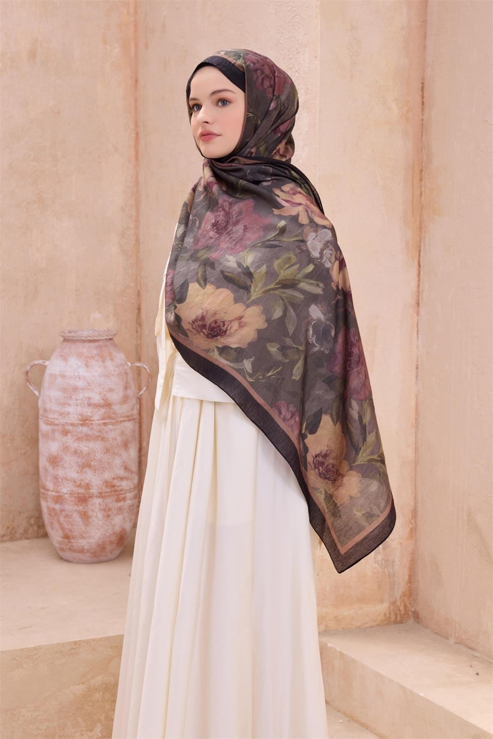 Belli Fresh Sanda Şal - 1362-55 Siyah Vizon