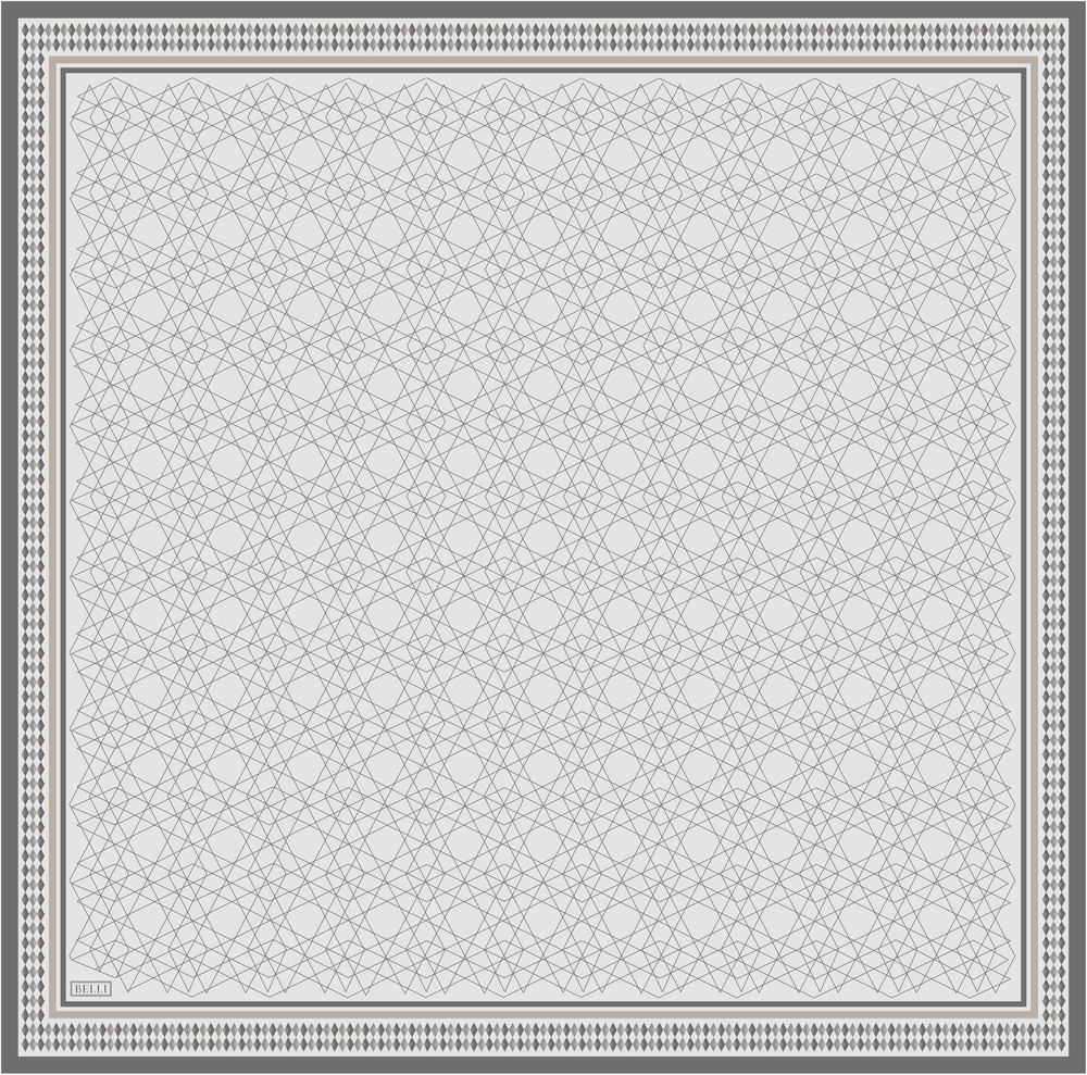 Belli Twill İpek Eşarp - 4053-02 Açık Gri