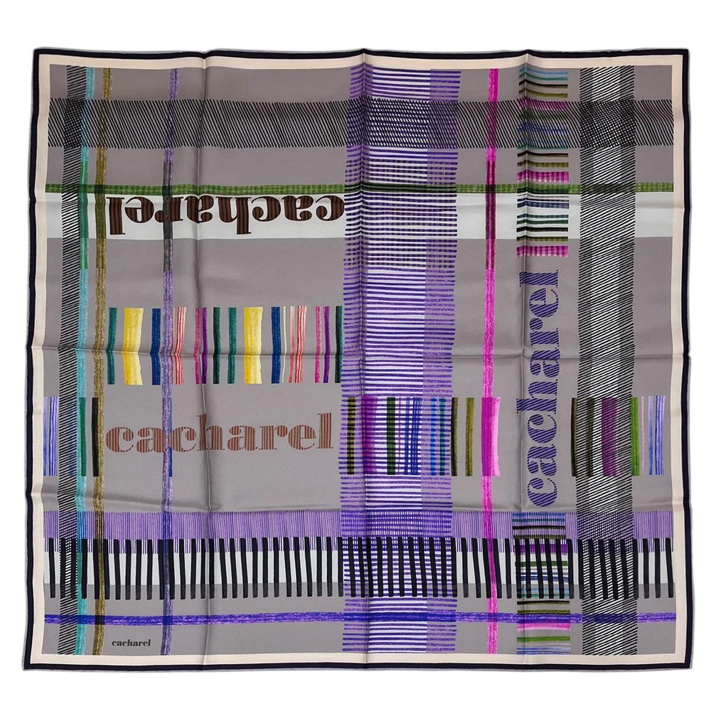 Cacharel İpek Eşarp Twill - 8848313-922 Gri Mor