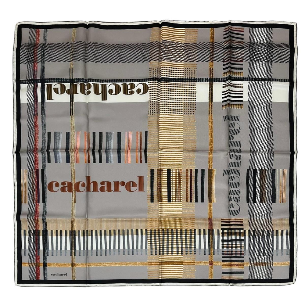 Cacharel İpek Eşarp Twill - 8848313-931 Vizon Siyah Tarçın