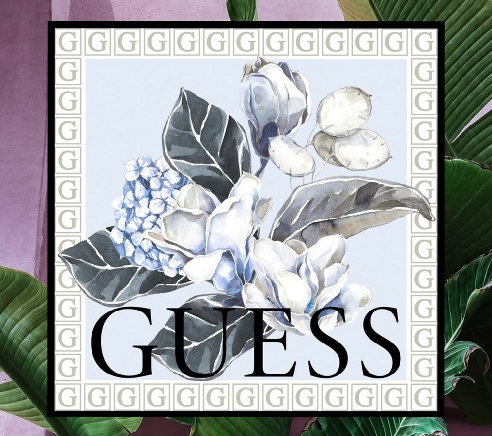 Guess Twill İpek Eşarp - 5728 - Buz Mavisi