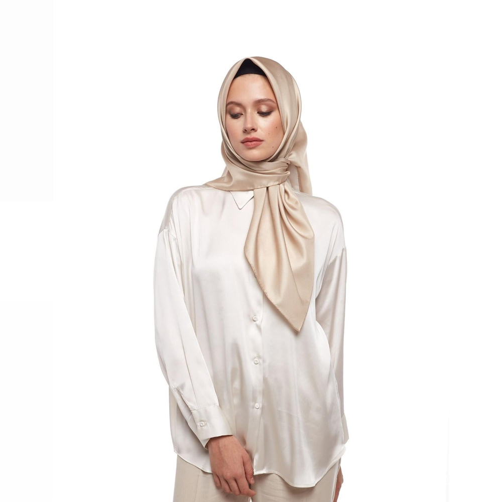 İpekevi Düz Twill İpek Eşarp - Osmanlı Beji