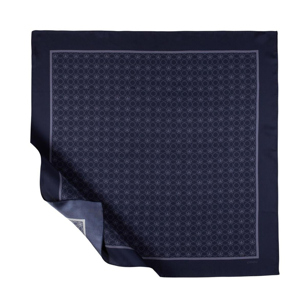 İpekevi Twill İpek Eşarp - Mini Seljuk - Lacivert