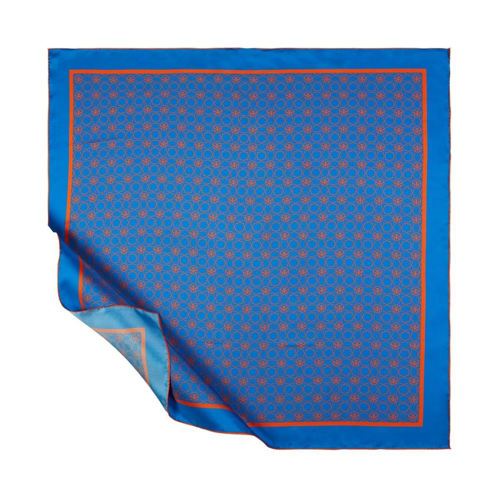 İpekevi Twill İpek Eşarp - Mini Seljuk - Saks Mavisi