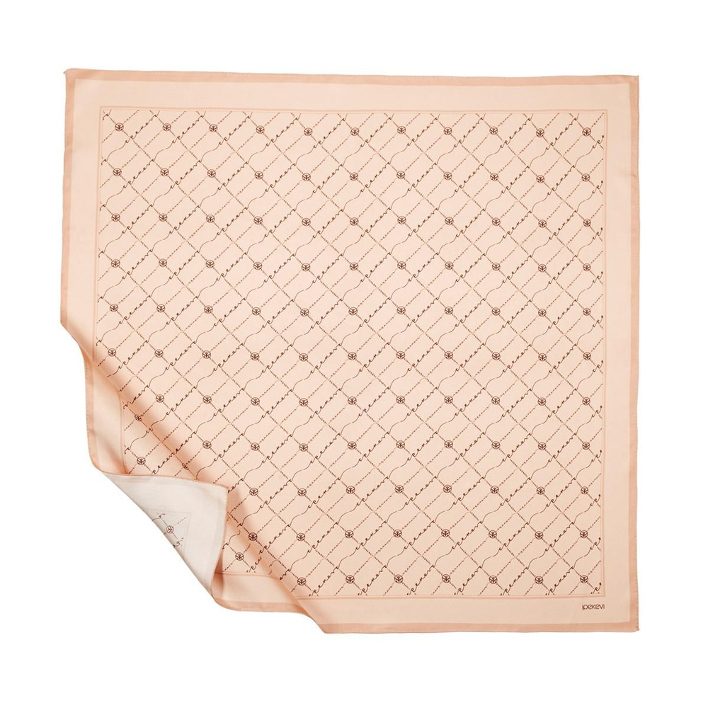 İpekevi Twill İpek Eşarp - Monogram - Gold
