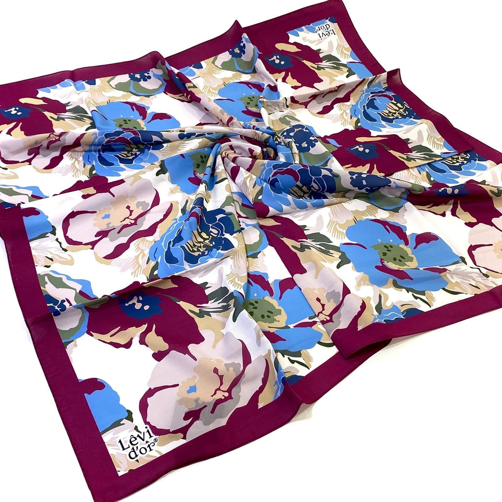 Levidor Desenli Violet Eşarp - 16200 - Mürdüm
