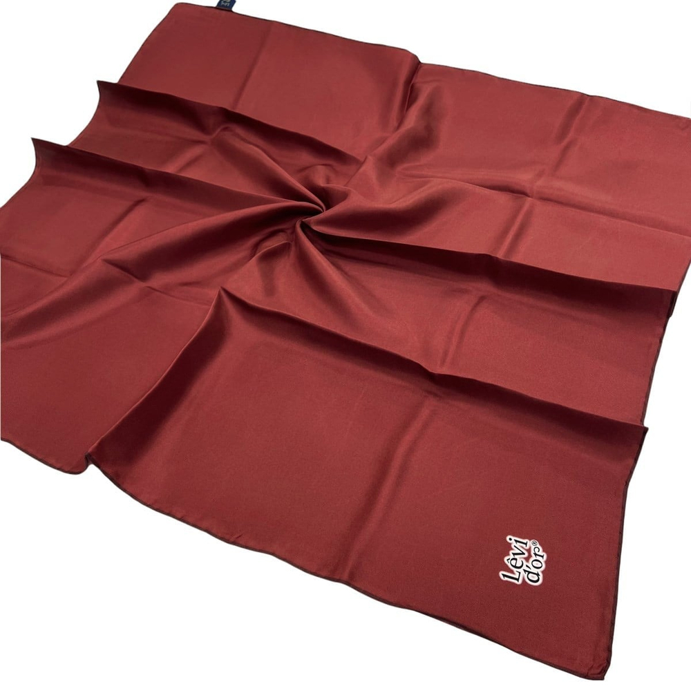 Levidor Düz Twill İpek Eşarp - Bordo
