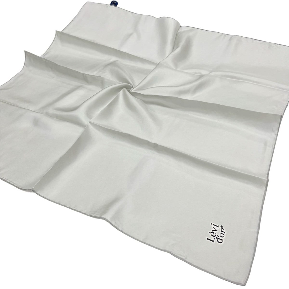 Levidor Düz Twill İpek Eşarp - Buz Gri