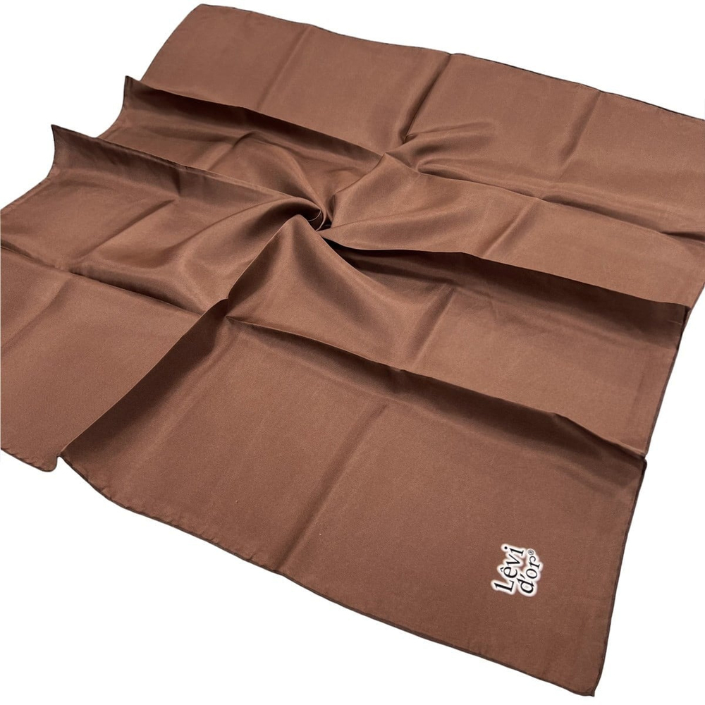 Levidor Düz Twill İpek Eşarp - Kahve
