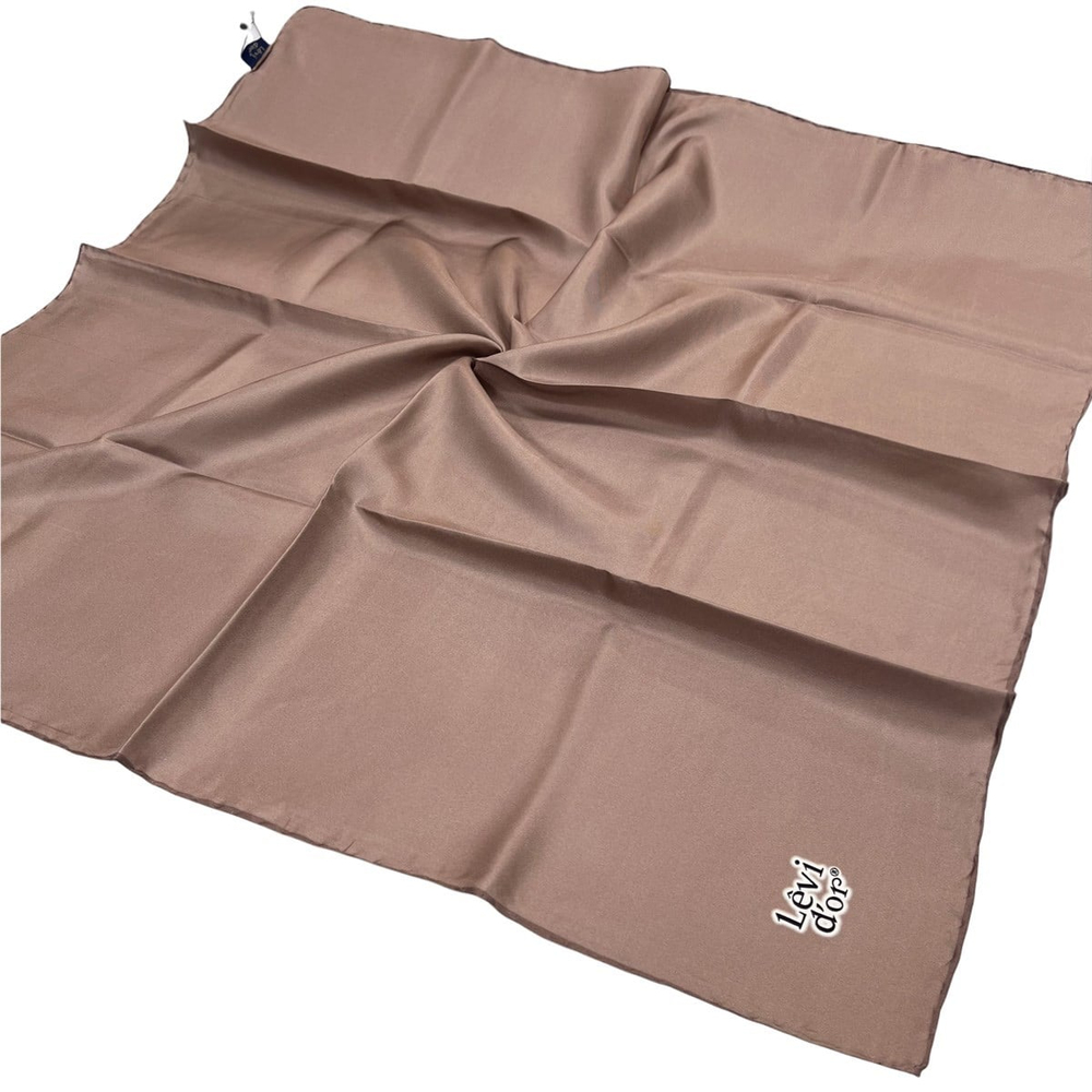 Levidor Düz Twill İpek Eşarp - Latte
