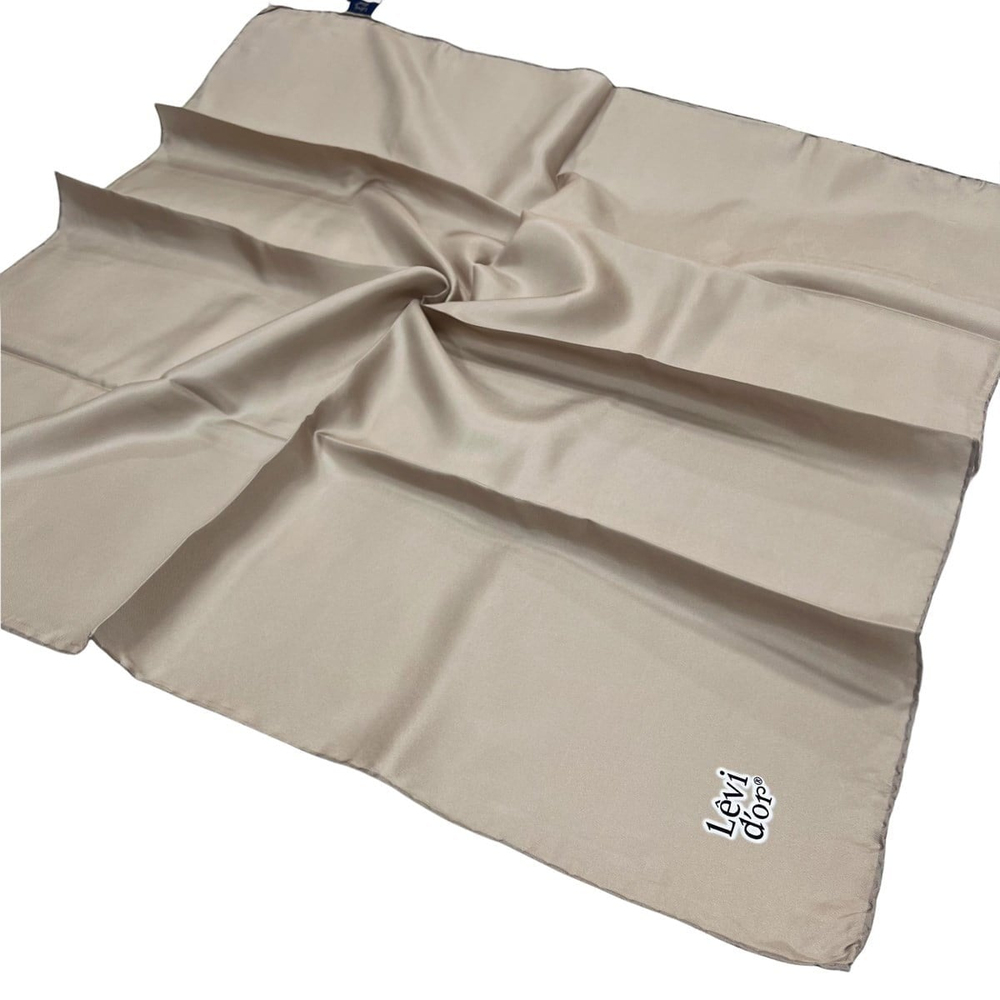Levidor Düz Twill İpek Eşarp - Soft Taş Rengi