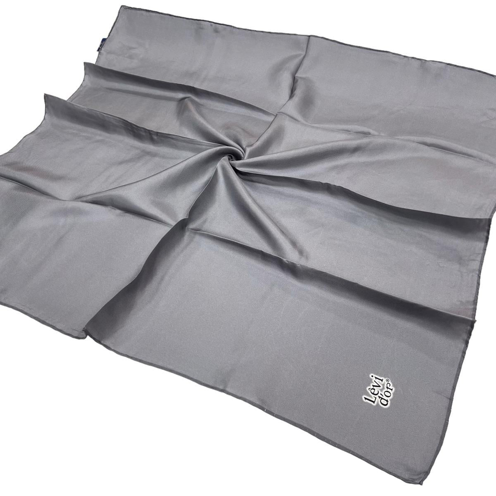 Levidor Düz Twill İpek Eşarp - Yeni Gri
