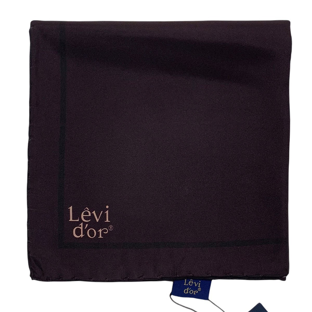 Levidor Şeritli Düz Twill İpek Eşarp - Koyu Mürdüm
