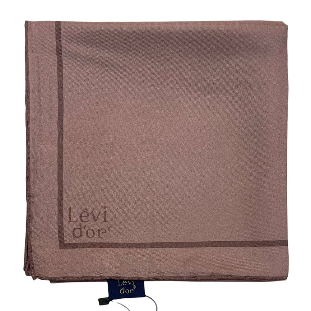 Levidor Şeritli Düz Twill İpek Eşarp - Puslu Pembe