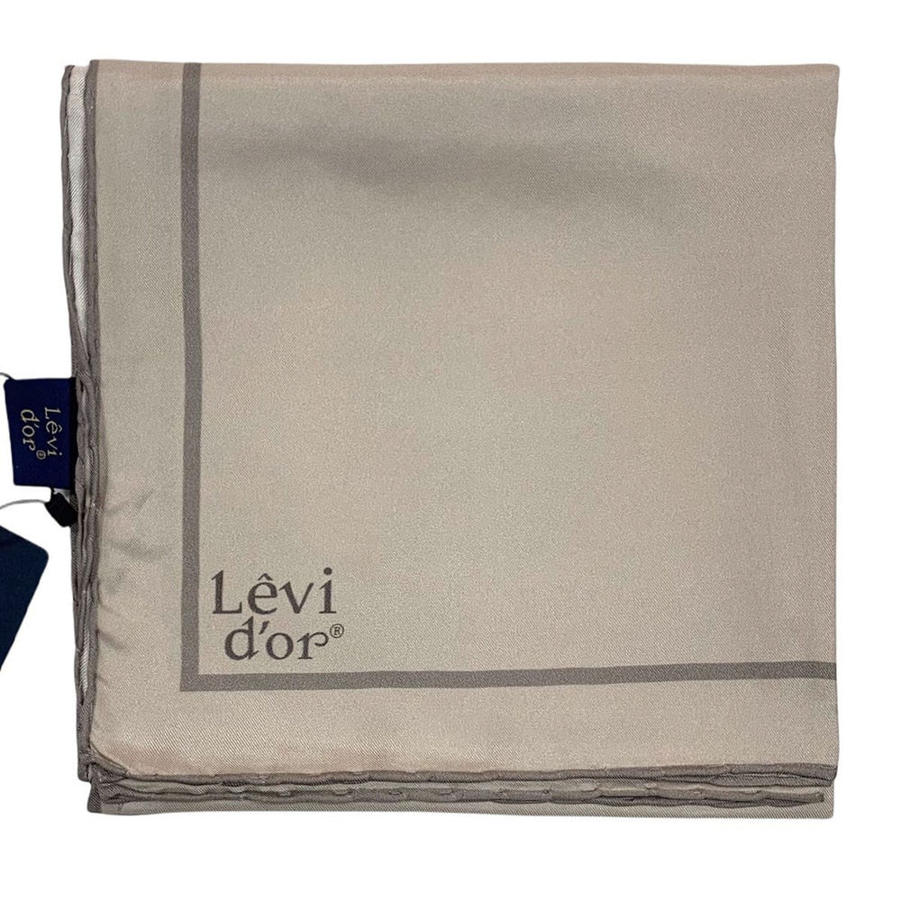 Levidor Şeritli Düz Twill İpek Eşarp - Taş