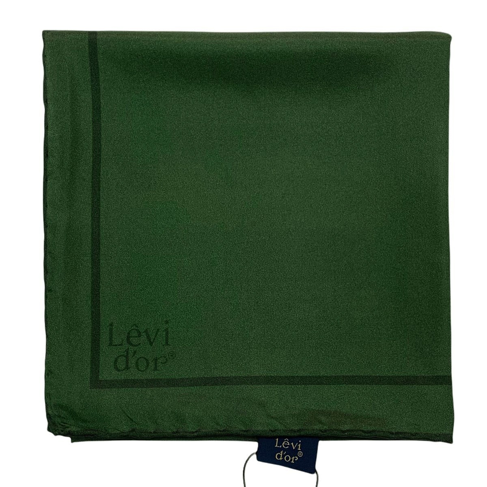 Levidor Şeritli Düz Twill İpek Eşarp - Yeşil