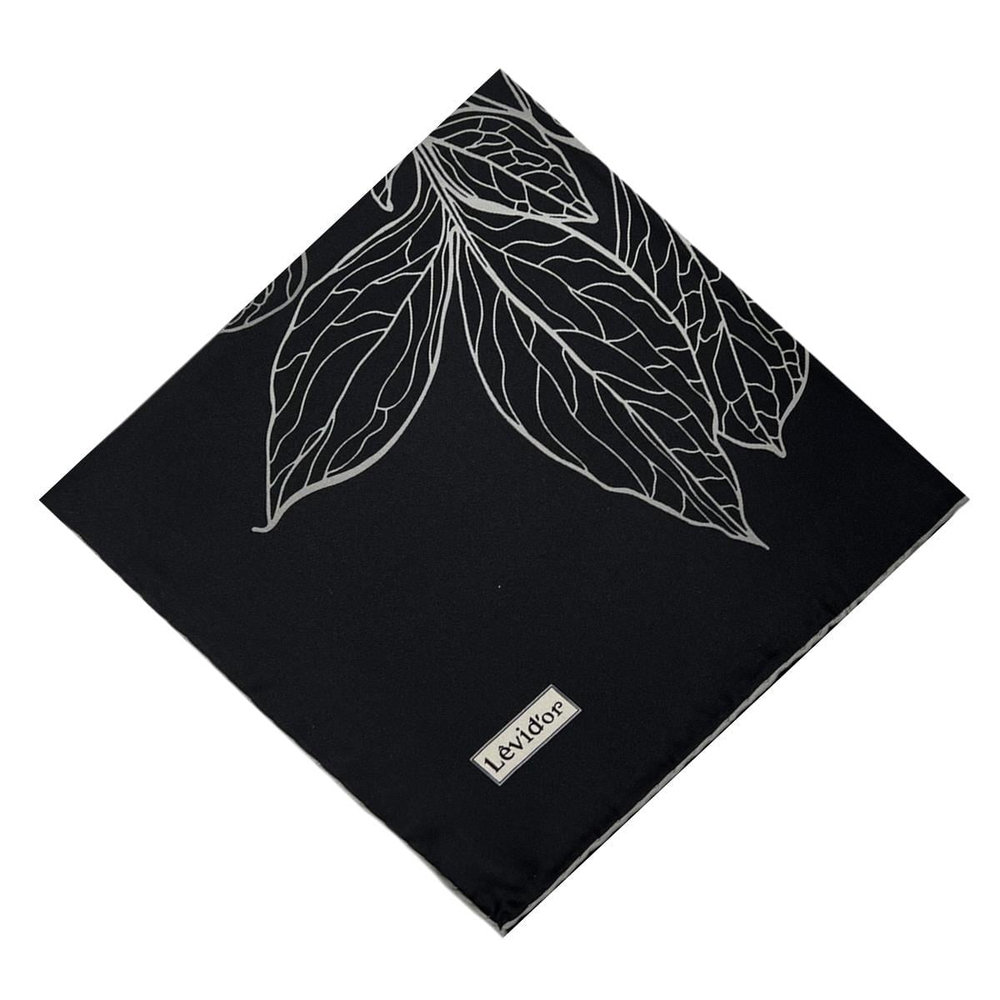 Levidor Twill İpek Eşarp - 2047 - Siyah Gri