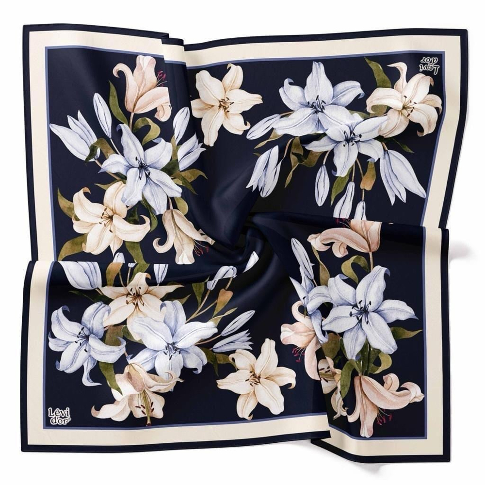 Levidor Twill İpek Eşarp - 3991 - Lacivert